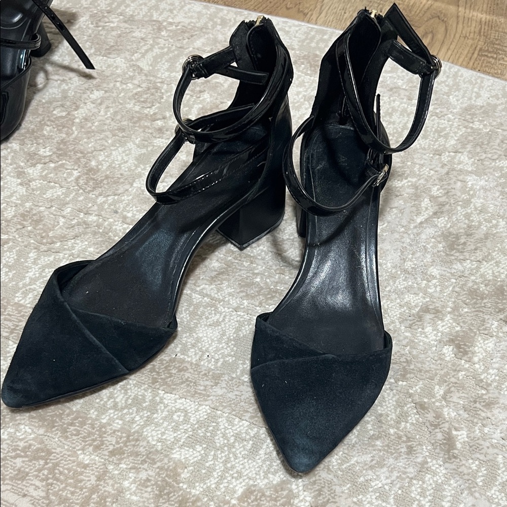Aldo Black Ankle Strap Heels